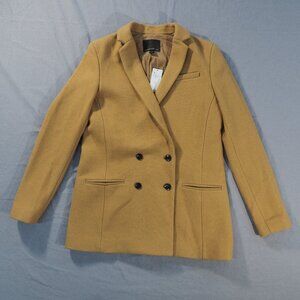Banana Republic Blazer Women 8 Tan Sport Coat Wool Double Breast 2 Button Heavy